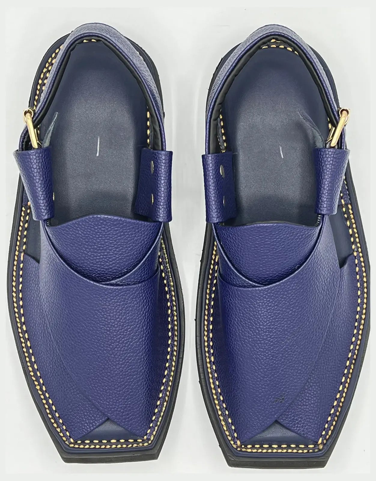 Kaptan Blue dotel leather chappal